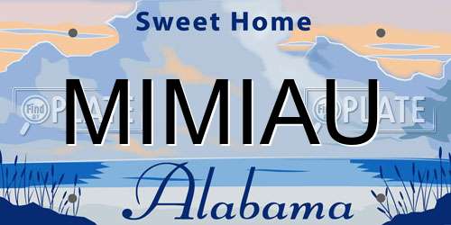 MIMIAU Alabama License Plate