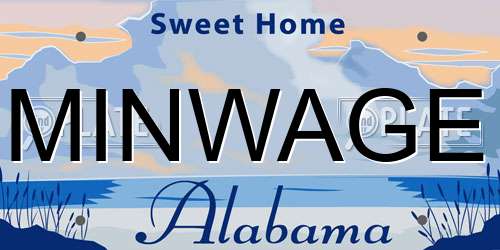 MINWAGE Alabama License Plate