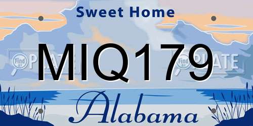 MIQ179 Alabama License Plate