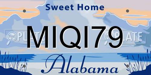 MIQI79 Alabama License Plate