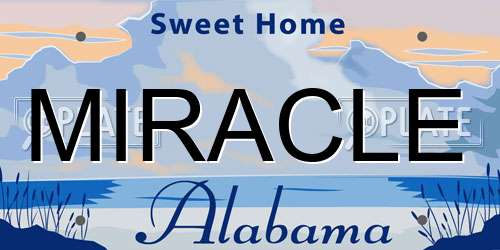 MIRACLE Alabama License Plate