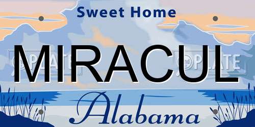 MIRACUL Alabama License Plate