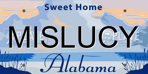 MISLUCY Alabama License Plate