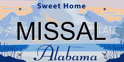 MISSAL Alabama License Plate