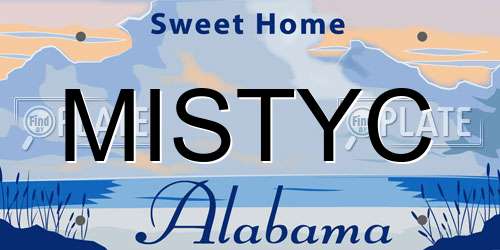MISTYC Alabama License Plate