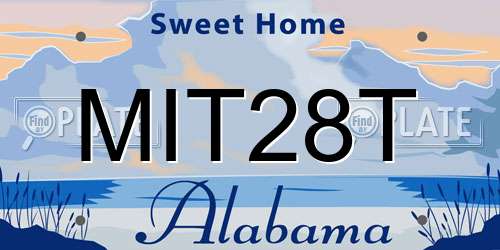 MIT28T Alabama License Plate
