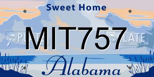 MIT757 Alabama License Plate