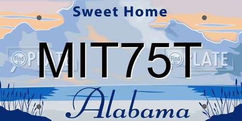 MIT75T Alabama License Plate