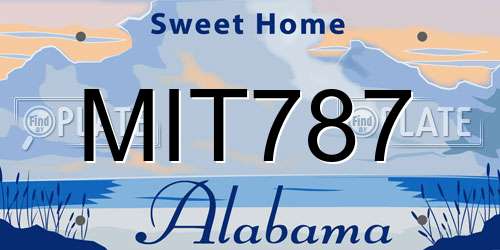 MIT787 Alabama License Plate