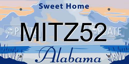 MITZ52 Alabama License Plate