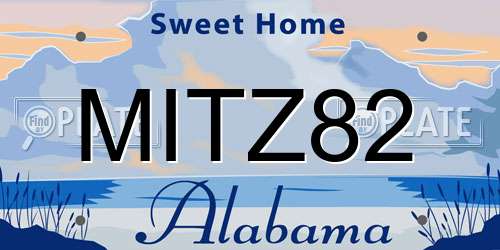 MITZ82 Alabama License Plate