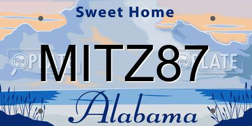 MITZ87 Alabama License Plate