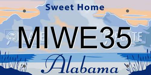 MIWE35 Alabama License Plate
