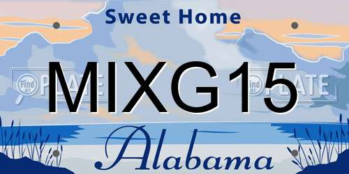 MIXG15 Alabama License Plate