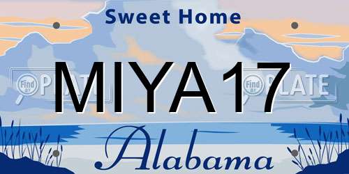 MIYA17 Alabama License Plate