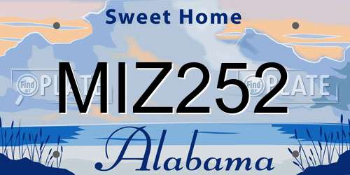 MIZ252 Alabama License Plate
