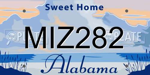 MIZ282 Alabama License Plate
