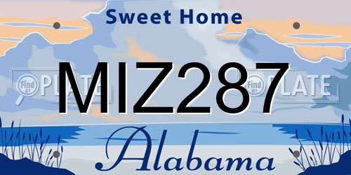MIZ287 Alabama License Plate