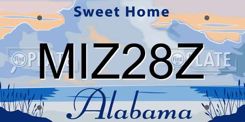 MIZ28Z Alabama License Plate