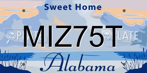 MIZ75T Alabama License Plate