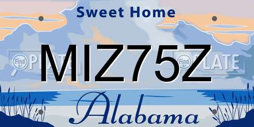 MIZ75Z Alabama License Plate