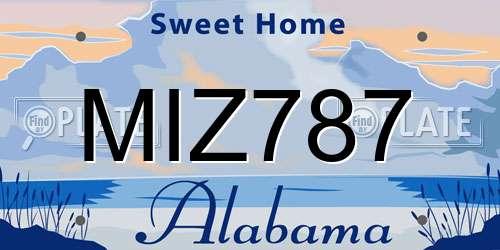 MIZ787 Alabama License Plate