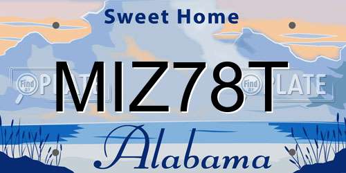 MIZ78T Alabama License Plate