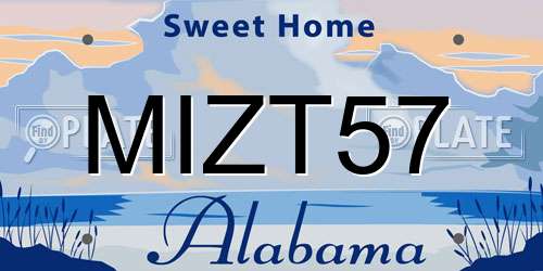MIZT57 Alabama License Plate