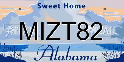 MIZT82 Alabama License Plate