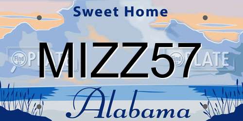 MIZZ57 Alabama License Plate