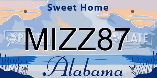 MIZZ87 Alabama License Plate