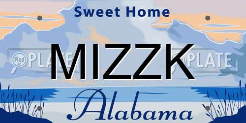MIZZK Alabama License Plate