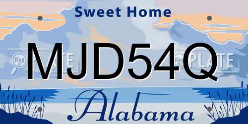 MJD54Q Alabama License Plate