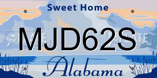 MJD62S Alabama License Plate