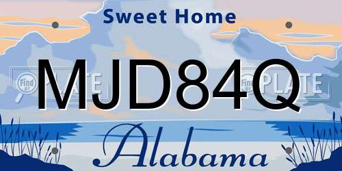 MJD84Q Alabama License Plate