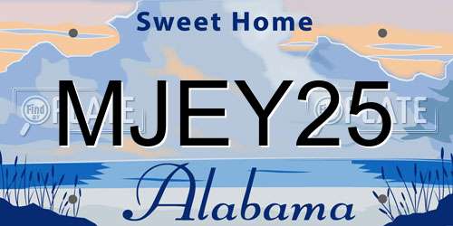 MJEY25 Alabama License Plate