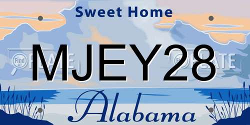MJEY28 Alabama License Plate