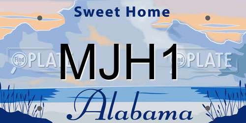 MJH1 Alabama License Plate