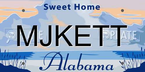 MJKETT Alabama License Plate