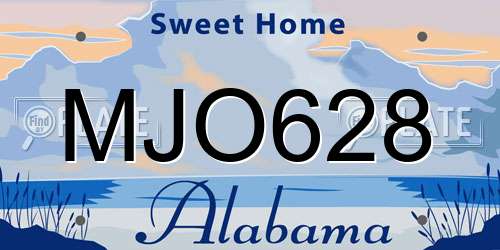 MJO628 Alabama License Plate