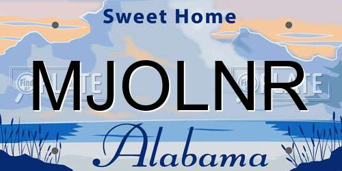MJOLNR Alabama License Plate