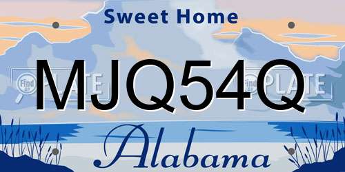 MJQ54Q Alabama License Plate