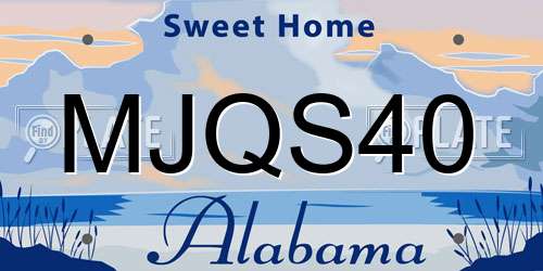 MJQS40 Alabama License Plate