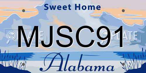 MJSC91 Alabama License Plate