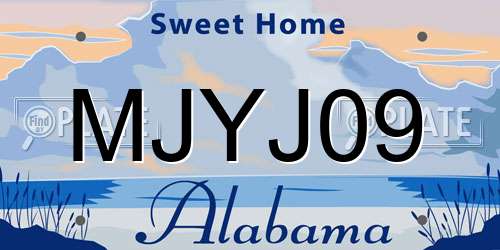 MJYJ09 Alabama License Plate