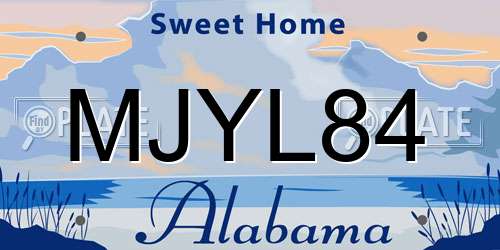 MJYL84 Alabama License Plate