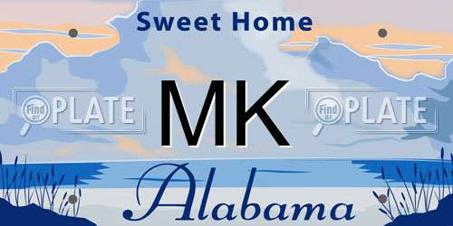 MK Alabama License Plate