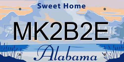 MK2B2E Alabama License Plate