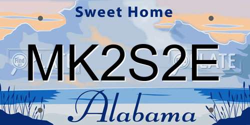 MK2S2E Alabama License Plate