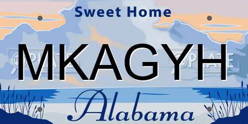 MKAGYH Alabama License Plate